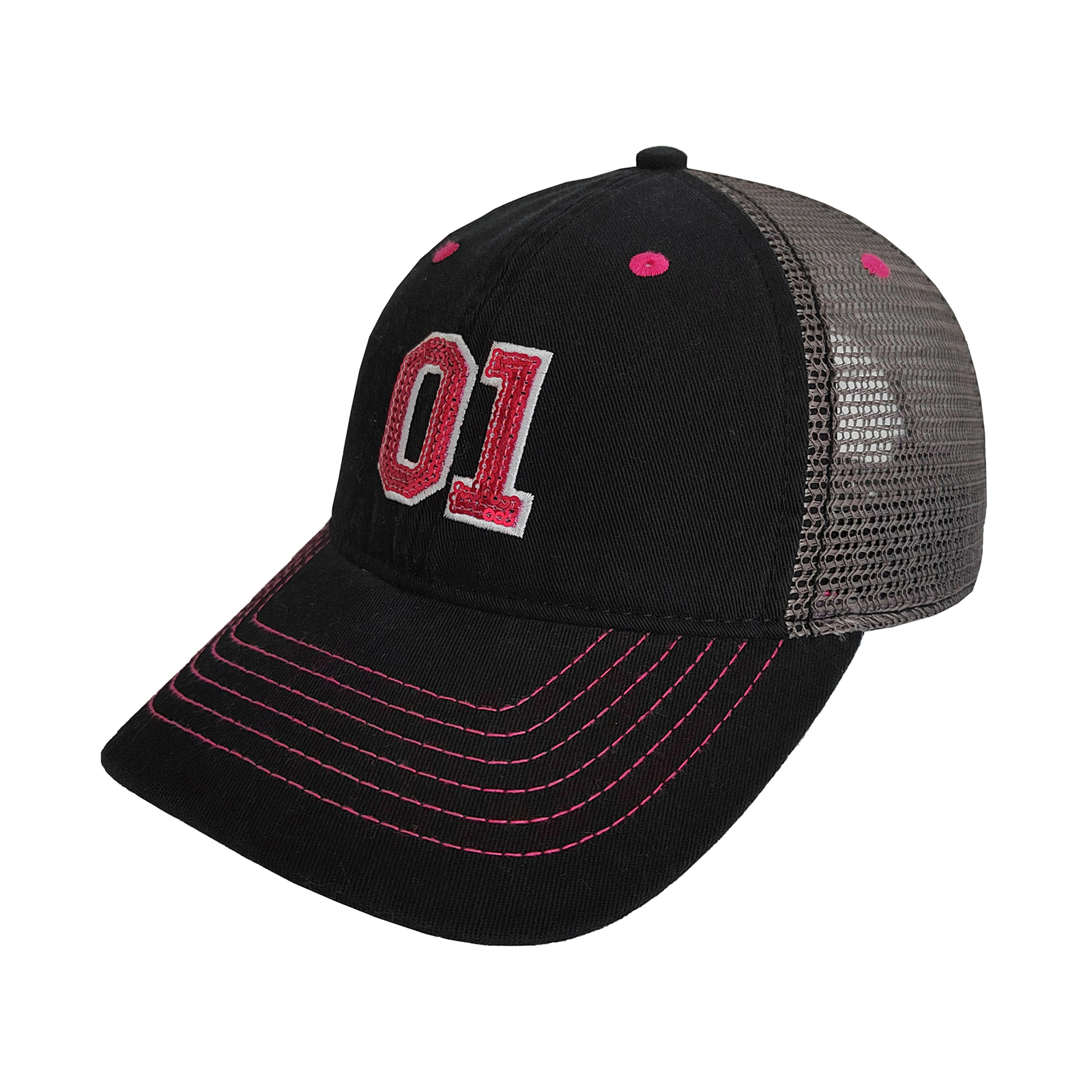 washed 16x10 cotton twill mesh cap with sequined embroidery logo.jpg